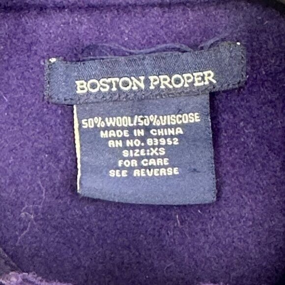 Vintage Boston Proper Purple Wool Blend Cape with Zipper and Pockets XS - Picture 7 of 8